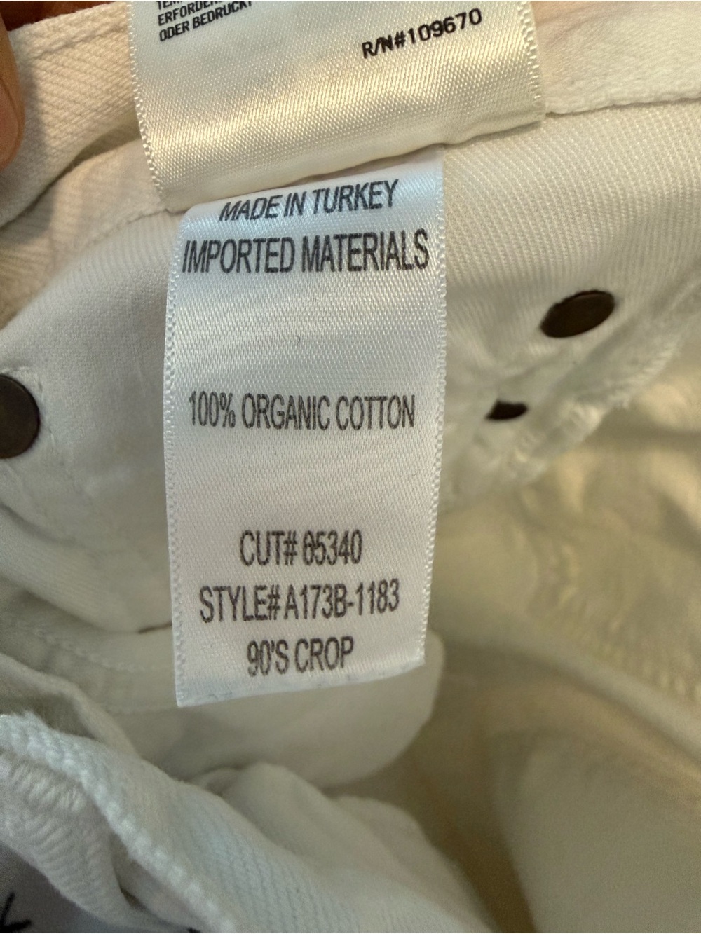 Agolde Straight White Button-Fly Jeans - 90’s Cropped - Picture 6 of 7